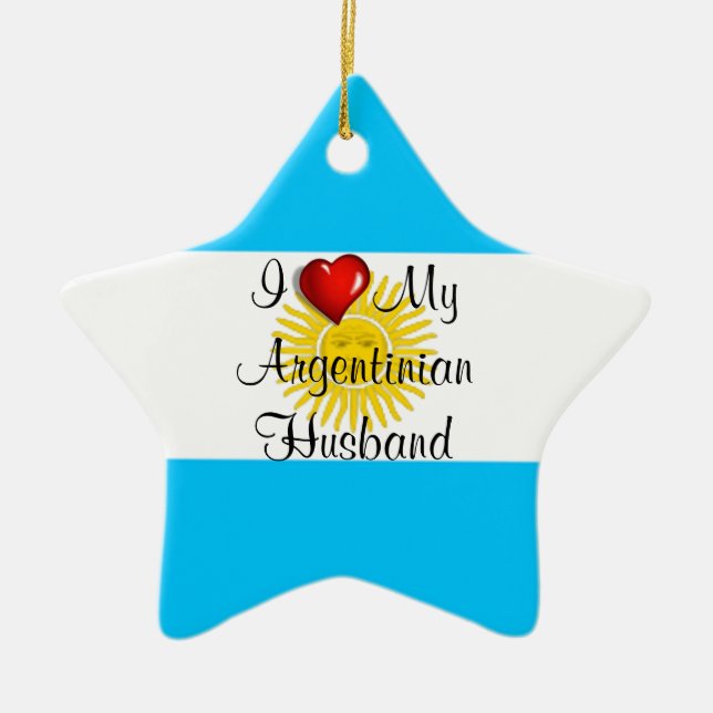 Adorno De Cerámica Amo a mi esposo argentino (Frente)