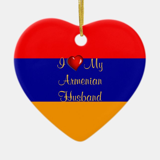 Adorno De Cerámica Amo a mi esposo armenio (Frente)