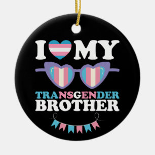 Adorno De Cerámica Amo a mi familia de hermano transgénero Trans LGBT