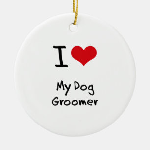 Adorno De Cerámica Amo a mi Groomer del perro