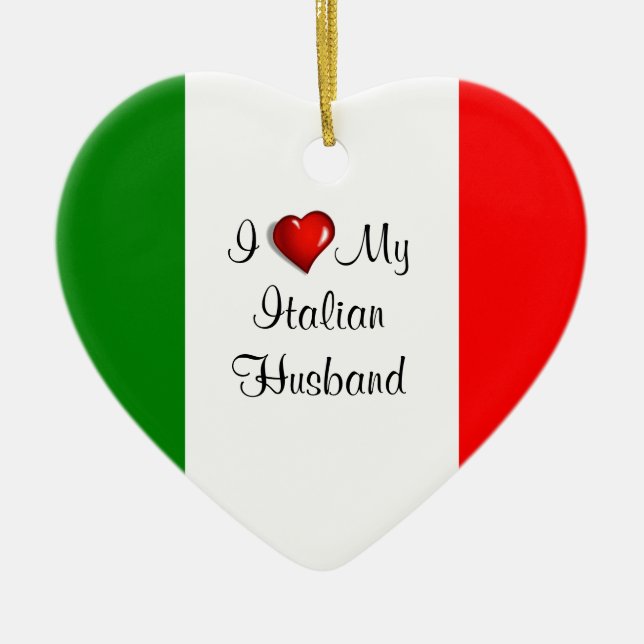 Adorno De Cerámica Amo a mi marido italiano (Frente)