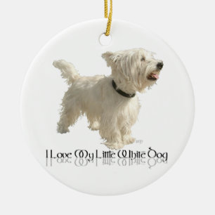 Adorno De Cerámica Amo a mi pequeño perro blanco - Westie