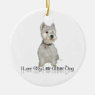Adorno De Cerámica Amo a mi pequeño perro blanco - Westie