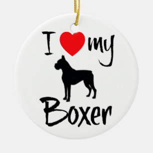 Adorno De Cerámica Amo A Mi Perro De Boxer