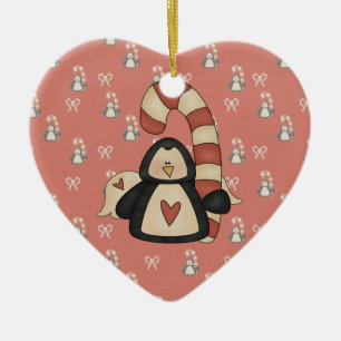 Adorno De Cerámica Amo a mi pingüino