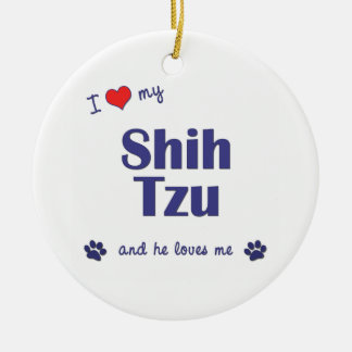 Adorno De Cerámica Amo a mi Shih Tzu (el perro masculino)