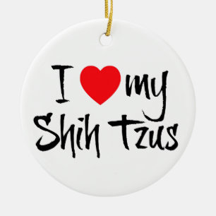Adorno De Cerámica Amo a mi Shih Tzus