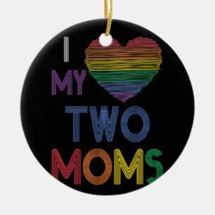 Adorno De Cerámica Amo a mis dos madres LGBT Gay Lesbiana Arcoiris Co