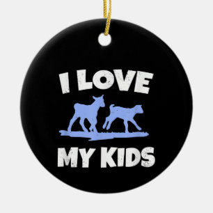 Adorno De Cerámica Amo A Mis Hijos Por Un Regalo De Granjero De Cabra