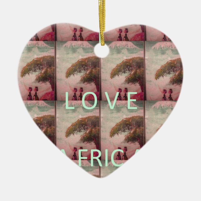 Adorno De Cerámica Amo África - Patrón de paisaje cultural (Frente)