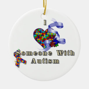 Adorno De Cerámica Amo alguien con autismo