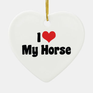 Adorno De Cerámica Amo corazón a mi caballo - Amante de los caballos