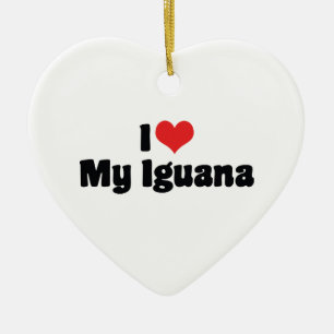 Adorno De Cerámica Amo corazón a mi iguana - Amante de lagartos