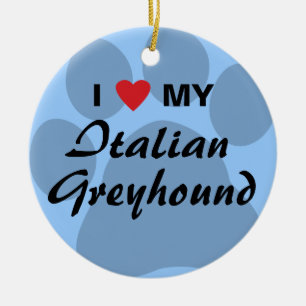 Adorno De Cerámica Amo (corazón) mi galgo italiano