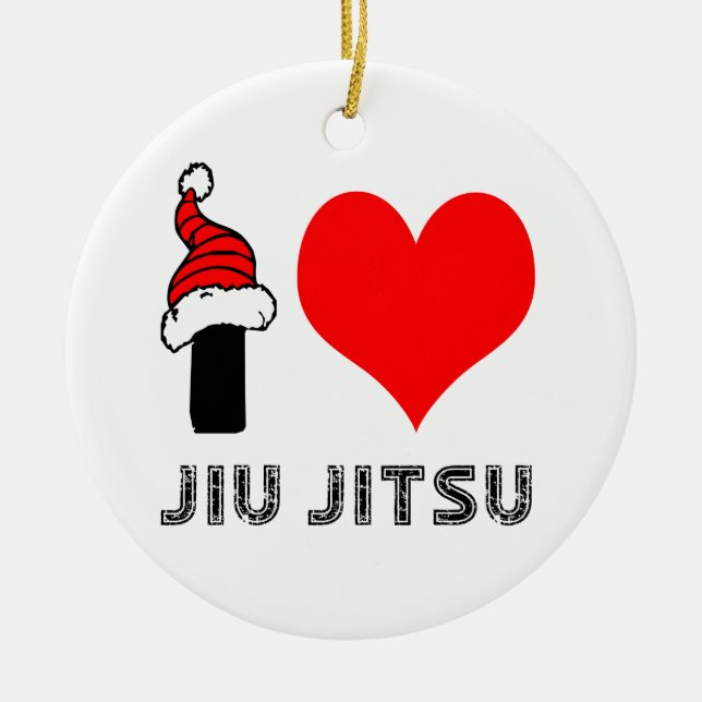 Adorno De Cerámica Amo el diseño de Jiu-Jitsu (Frente)