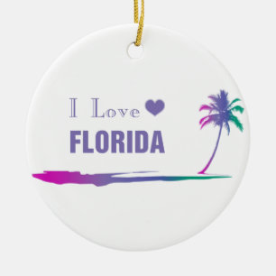 Adorno De Cerámica Amo el morado colorido de Florida