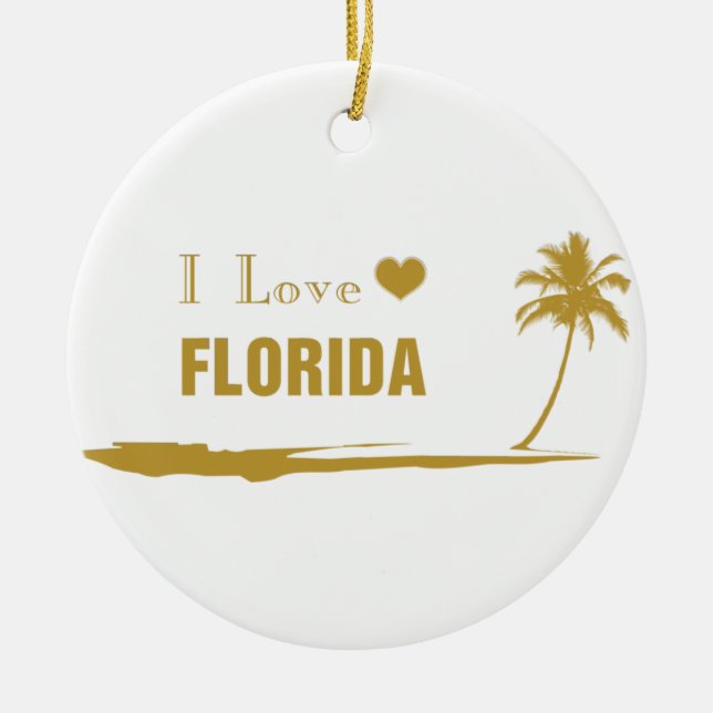 Adorno De Cerámica Amo el oro de Florida (Frente)