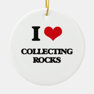 Adorno De Cerámica Amo el recoger de rocas