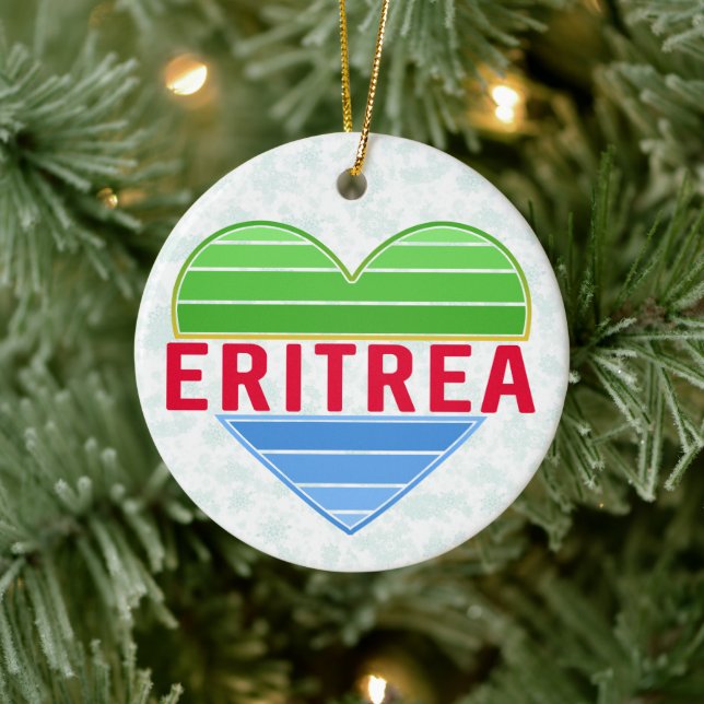 Adorno De Cerámica Amo Eritrea, corazón eritreo (Árbol)