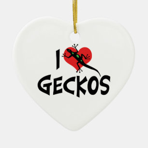Adorno De Cerámica Amo Geckos del Corazón