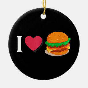 Adorno De Cerámica Amo Hamburguesa Hamburguesa Con Queso Comer Insalu
