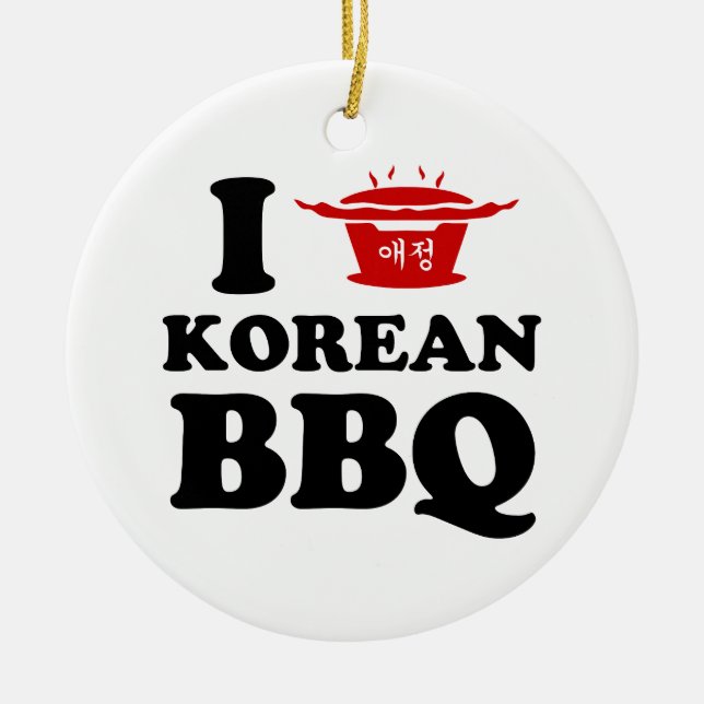 Adorno De Cerámica Amo la barbacoa coreana (고 기 이) (Frente)