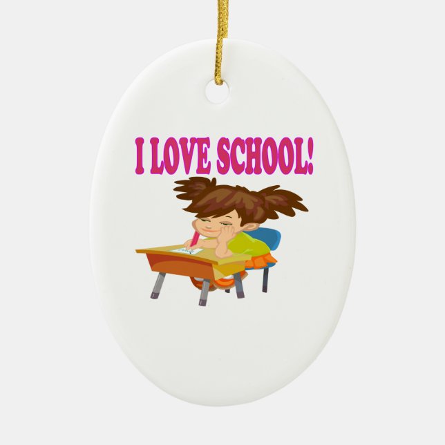 Adorno De Cerámica Amo la escuela (Frente)