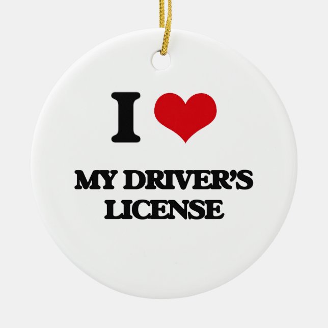 Adorno De Cerámica Amo la mi licencia de conductor (Frente)