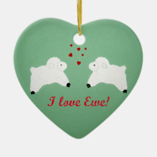 Adorno De Cerámica ¡Amo la oveja!