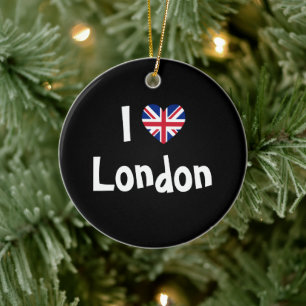 Adorno De Cerámica Amo la Unión Jack del Corazón de Londres