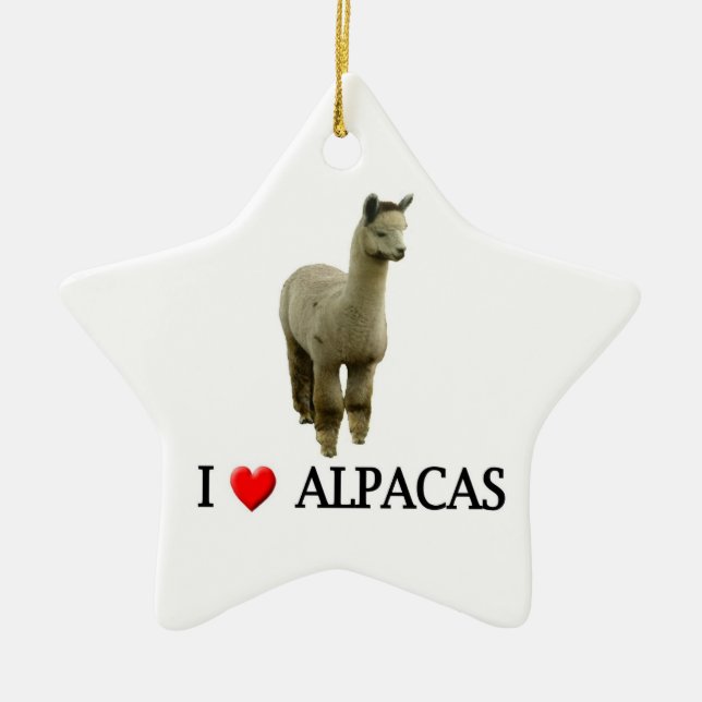 Adorno De Cerámica Amo las alpacas (Frente)