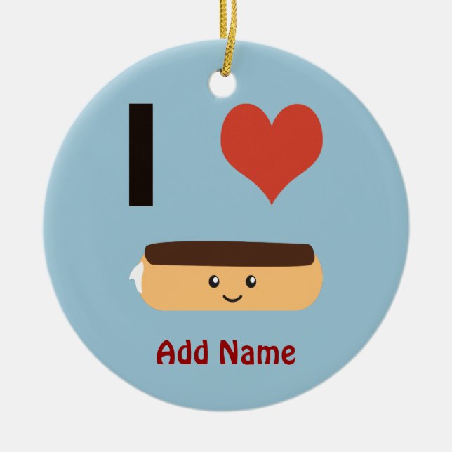 Adorno De Cerámica Amo los Eclairs (Frente)