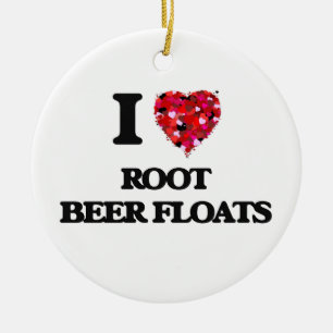 Adorno De Cerámica Amo los flotadores de cerveza de raíz