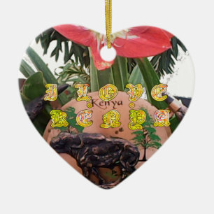 Adorno De Cerámica Amo los regalos de Kenia Hakuna Matata