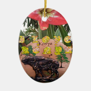 Adorno De Cerámica Amo los regalos de Kenia Hakuna Matata