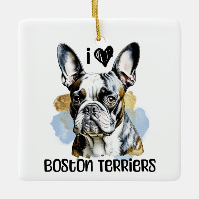 Adorno De Cerámica Amo los Territorios de Boston Personalizados (Anverso)