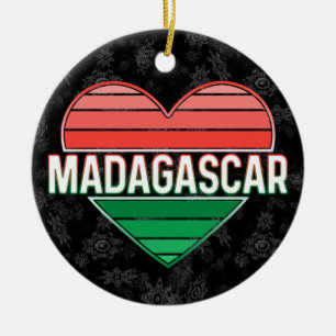 Adorno De Cerámica Amo Madagascar, corazón malgache
