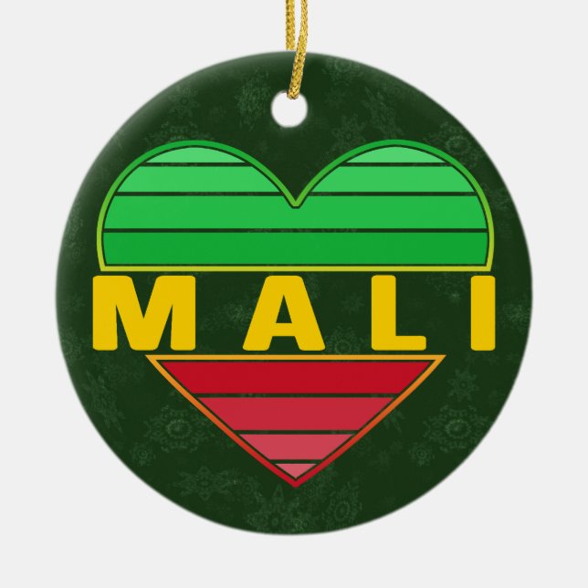 Adorno De Cerámica Amo Mali, corazón maliense (Frente)