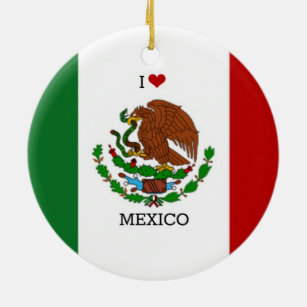 Adorno De Cerámica amo México - bandera mexicana