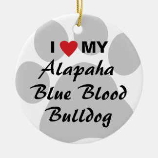 Adorno De Cerámica Amo mi bulldog de la sangre azul de Alapaha