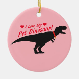 Adorno De Cerámica Amo mi dinosaurio Mascota