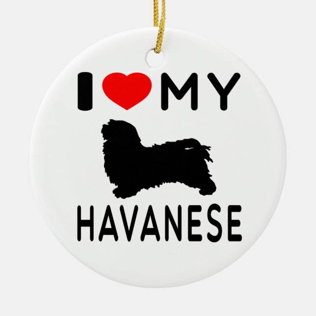 Adorno De Cerámica Amo mi Havanese (Frente)