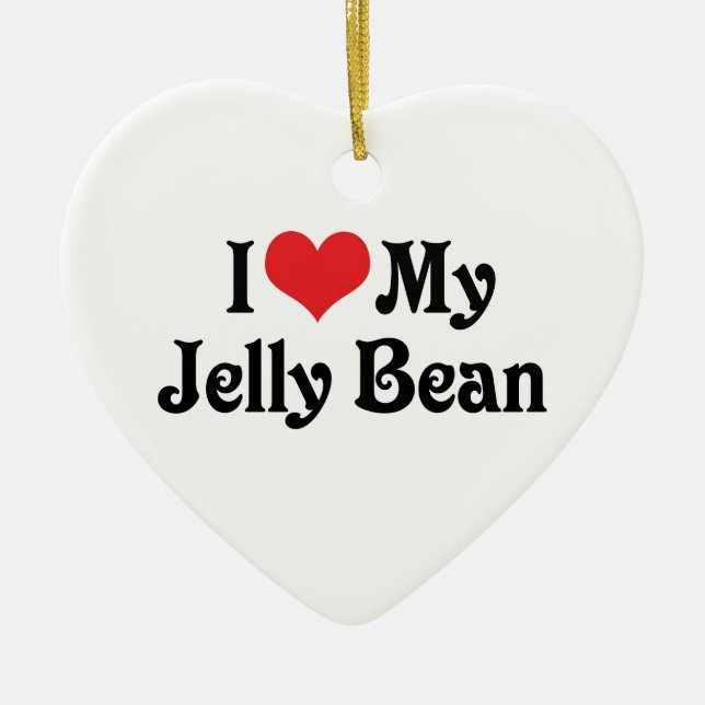 Adorno De Cerámica Amo Mi Jelly Bean (Frente)
