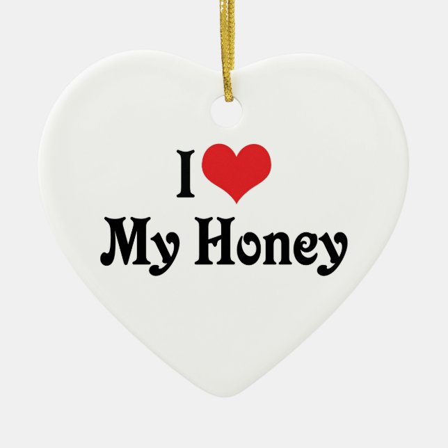 Adorno De Cerámica Amo Mi Miel (Frente)