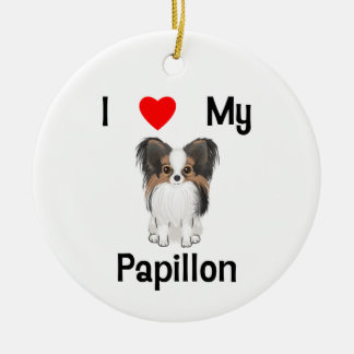 Adorno De Cerámica Amo mi Papillon (la imagen)
