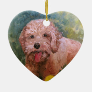 Adorno De Cerámica Amo mi perro Oranament Goldendoodle /Labradoodle.
