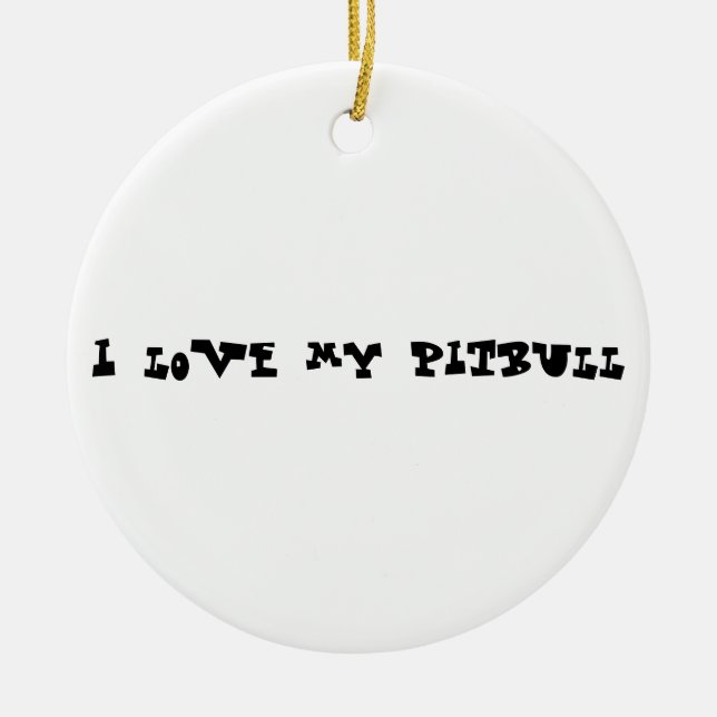 Adorno De Cerámica Amo mi pitbull (Frente)