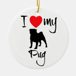 Adorno De Cerámica Amo Mi Pug