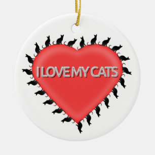 Adorno De Cerámica Amo Mis Gatos