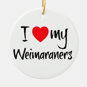 Adorno De Cerámica Amo Mis Weimaraners